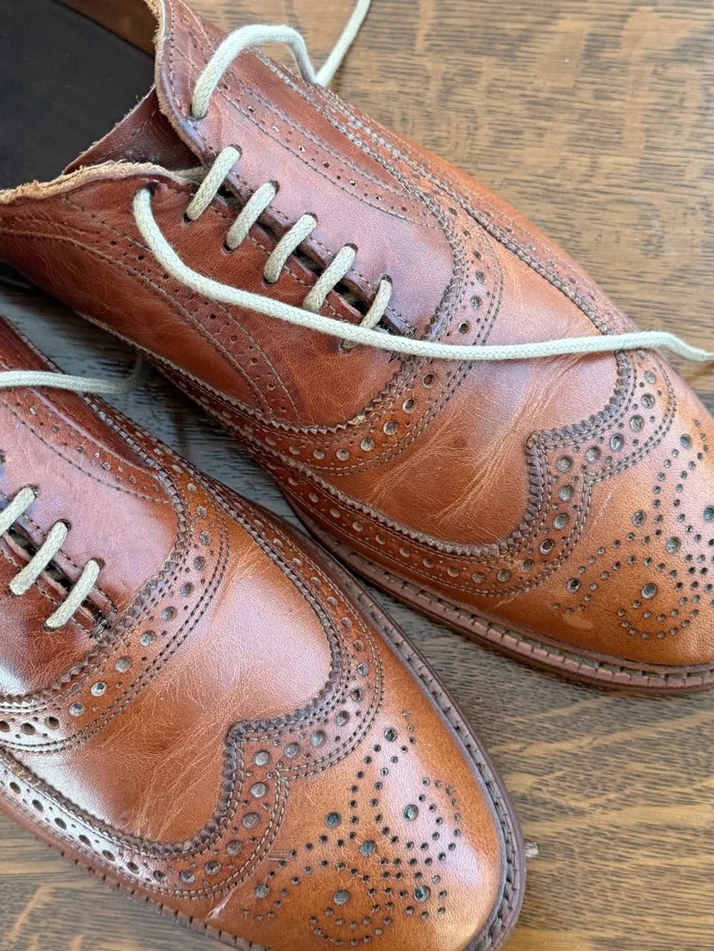 Allen Edmonds McTavish 4035 Brown Leather Wingtip Oxford Men’s 12 D Made in USA